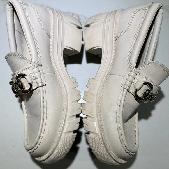 ALDO Lightweight Platform Chain Loafers Off White Size 8 - Picture 3 of 12